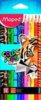Карандаши 12цв. MAPED "Color`Peps Animals" 832212 декор.корп.,к/к