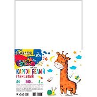 Картон белый мелов. А4  8л. deVENTE "2" 8040786 200г/м2, в пластик.пакете