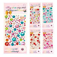 Наклейка декор. стразы  9,5*15 "Горох" Р22072-6 Ткн1005-3