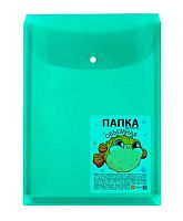 Папка-конверт на кнопке А4 ДПС 2920-139 прозр-зелёный,с расш.25см,,180мкм,ПВХ