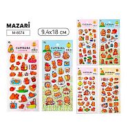 Наклейки декор. MAZARI "Капибара" M-8574 асс.6диз.,9,4*18см,ОПП-уп.