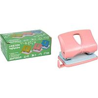 Дырокол  20л. deVENTE 4020513 пудрово-розовый,пластик,с линейкой,к/к