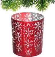 Подсвечник "Фантазия" 201-3866 красный,8,5*10см