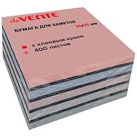 Кл.бумага д/заметок 75*75мм deVENTE 400л."sigNATURE" 2010511 пастел.4цв.+чёрный