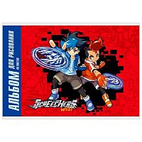 Альбом для рис.40л. КанцБиз "Дикие Скричеры" WS6 на скобе,твин уф-лак,конгрев