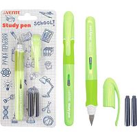 Ручка перьевая deVENTE "School. StydyPen" 5100503 синяя,перо тонк.F (Fine),3баллон.,0,8мл,салат.корп