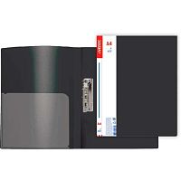 Папка с зажимом deVENTE А4 3110708 "Daily" чёрная фактура "песок",700мкм ,внутр. карман, непрозр.