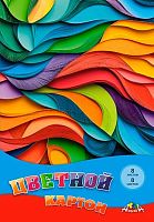 Картон цв. А4  8л. 8цв. АППЛИКА "Яркие штрихи" С0003-68 в папке