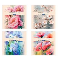 Скетчбук А5  40л. ХАТ Premium "Ботаника" б/линовки,мел.карт.,мат.лам.100г/м2,на скобе,асс.