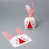 Пакет подар. Микрос 13,5*22см НГ "Ёлка красная" ч37555 с ушками