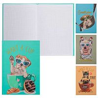 Записная книжка А5  40л. КОКОС "Животные" 251381 клетка,тв.обл.,асс.