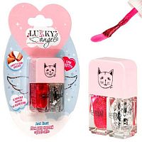 Лак для ногтей двойной 1TOY Lukky Angel Just Duet "Kitty" Т25657жемчужно-розовый,ярко-розовый