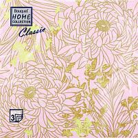 Салфетка бум. Bouquet Home Collection Classic "Золотые цветы на сиреневом" 57758 3-х сл.(20шт) 33*33