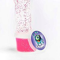 Лизун Слайм "Стекло" с крупными малиновыми блёстками  90гр 00-00512563