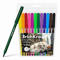 Фломастеры 12цв. EK "Big City Cats" 62990 футляр,е/подвес