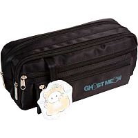 Пенал-косметичка deVENTE 220*95*70 "Ghost Meow" 7023601 (60предм.) овал.,чёрн.,2отд.,полиэстер