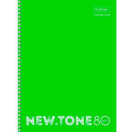 Тетрадь 80л. (клетка) А4 ХАТ спираль Premium "Newtone neon лайм" 00934 многоур.перфор.,глянц.лам.