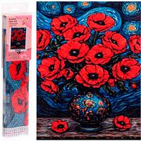 Мозаика алмазная DIAMOND "Букет Маки" 30*40см,полн.выкл.,в рулоне 684-1014