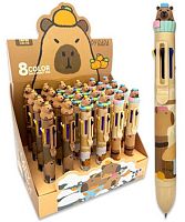 Ручка авт. шар. 8-ти цв. INTELLIGENT "Капибара" DJ-80 корп.с фигуркой,асс.