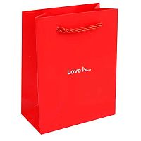 Пакет подар. КОКОС "Love is" 11*14*6см 253686 выб.лак,мат.лам.,210г/м2