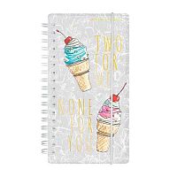 Записная книжка А6-  80л. BV спираль Cute Journal Mini "Мороженое" 3-574/06 клетка,резинка