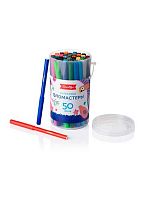 Фломастеры 50цв. ГЛОБУС Ф50 смываем.,пластик.бокс