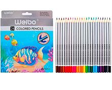 Карандаши 24цв. WEIBO "Fish" WB-9018-24 трёхгр.корп.