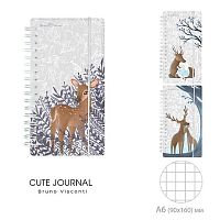 Блокнот А7  80л. BV спираль Cute Journal Mini "Forest Dream" 3-574/04 резинка,клетка,асс.