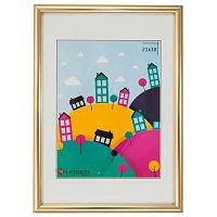 Фоторамка пластик 21*30см Радуга золото с ножкой,ширина багета-12мм