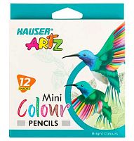 Карандаши короткие 12цв. HAUSER HA20254 к/к,е/подвес