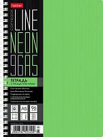 Тетрадь 96л. (клетка) ХАТ пластик.обл. спираль "Line Neon зелёная" 03034 4цв.разд.,с линейкой