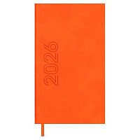 Еженедельник карм. 2026г. 85*145мм  64л. ESCALADA кож.зам. "Лозанж оранжевый" 70359 блинт.тисн.