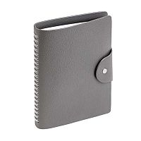 Ежедневник н/д А5 136л. BV кож.зам. спираль "Torino" 3-685/14 серый,гибк.обл.,на кнопке,бел.бум.