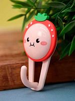 Крючок с липким краем АЛЕФ "Ягодка" 3438B-02 красный,нагрузка 2кг