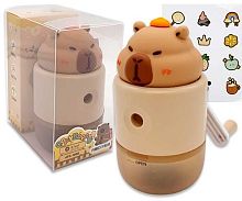 Точилка механическая INTELLIGENT "Капибара" DL-42 коричневая,пластик/резина,6*6*11см,ПВХ-уп.