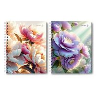 Тетрадь 80л. (клетка) SVETOCH спираль "Цветение" Т215 (01566) тв.обл.,глянц.лам.