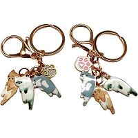 Брелок deVENTE "What cats" 9020509 метал,3шт.на цепочке,с кольцом,карабин,асс.