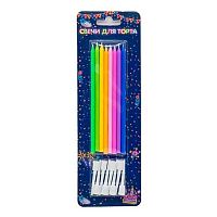 Свечи д/торта Микрос "Неон" Ч53128 (8шт) с держателями 11см