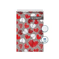 Блокнот ПС 48л. "Сердца" А6 спираль Бг48/50