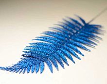 Ветка-лист папоротника широкий мерцающий синий ФРФ 4.220 (1010237)