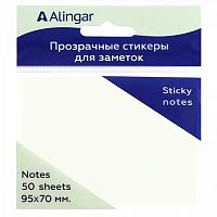 Кл.бумага д/заметок 95*70мм ALINGAR  50л. AL11029 прозрачная