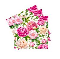 Салфетка бум. Bouquet Home Collection Classic "Любимые пионы" 25535 (20шт),3-х сл.,33*33см