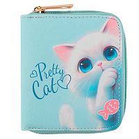 Кошелек КОКОС "Пушистик" 251862 голубой,кожзам,12*10*2,5см