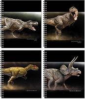 Тетрадь 48л. (клетка) 170*203 Полином спираль "Динозавры" 3368-48 мел.карт.,сплош.уф-лак,асс.