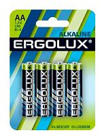 Батарейка Ergolux LR06 Alkaline BL-4(LR6 BL-4. батарейка 1,5 В)