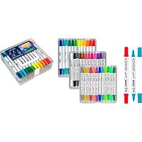 Маркеры акрил. 36цв. deVENTE "Classic&Pastel" 5044506 кругл.корп.,двусторн.,2-4мм,пластик.уп.