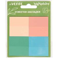 Набор самокл. этикеток-закладок deVENTE 38*38мм,4цв.*20л. "sigNATURE" 2011501 п/прозр.пласт.