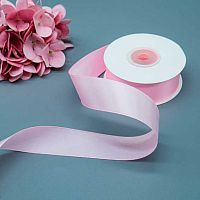 Лента 2,5см*22,85м атласная светло-розовая Микрос ч37747