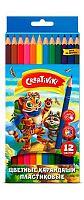 Карандаши пластик. 12цв. Creativiki ЦКП12КР шестигр.