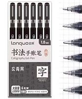 Ручка гелевая INTELLIGENT Languo "Чёрная" DH-228 игольч.,1мм,ПВХ-уп.